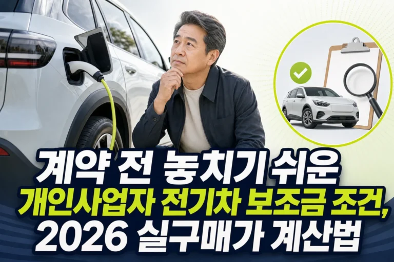 2026 전기차 보조금 대상과 실구매가 확인법 대표 이미지