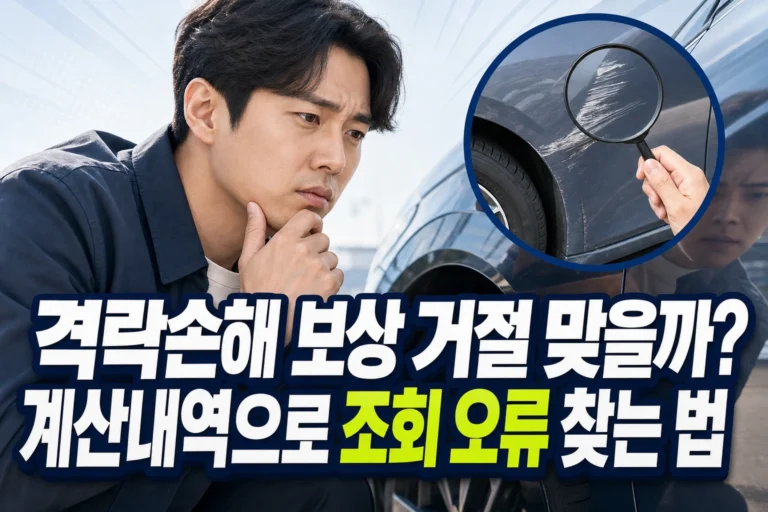 격락손해 보상 거절과 차량가액 조회 오류 해결 순서