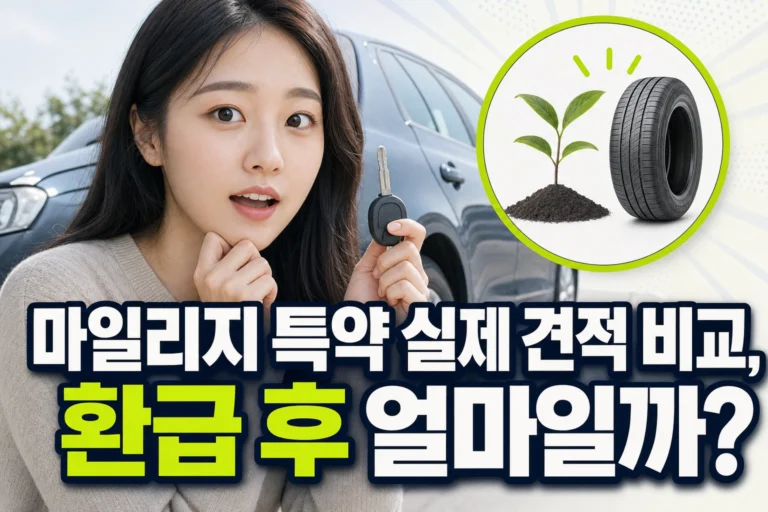 자동차보험 마일리지 특약 견적의 납부총액과 예상 환급액 비교