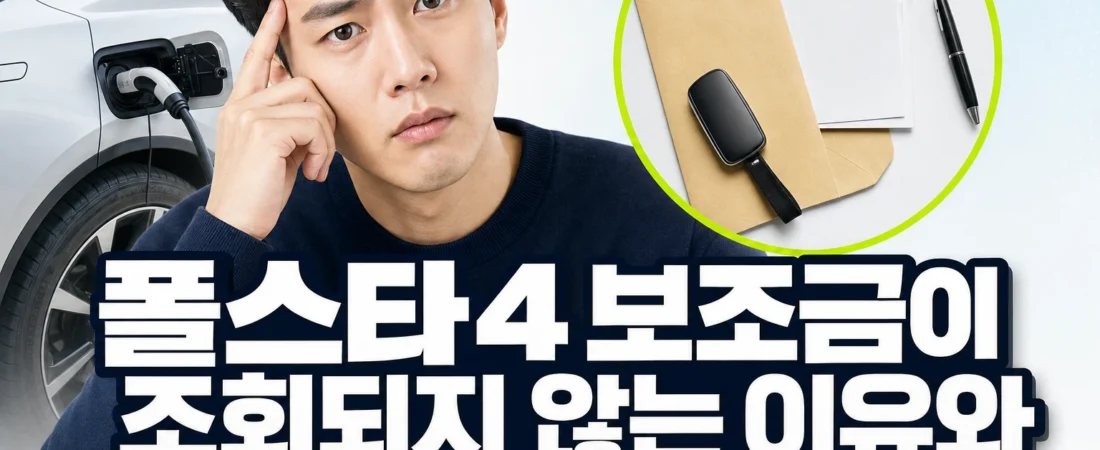 폴스타4 보조금이 조회되지 않는 이유와 공식 대처 순서