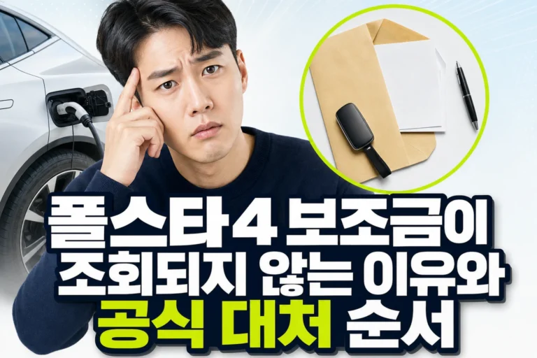 폴스타4 보조금 조회 오류 원인과 공식 문의 순서
