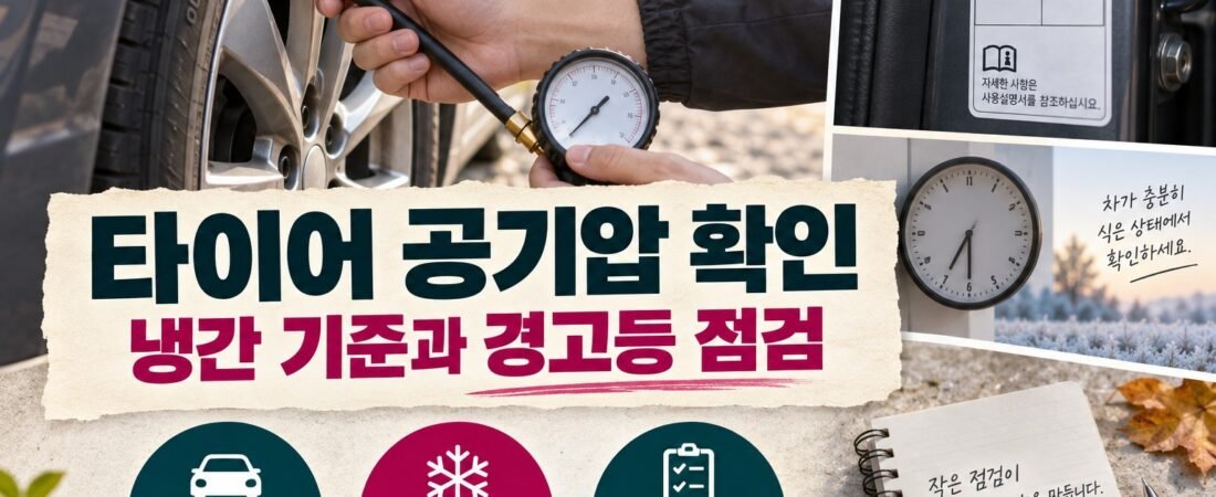 타이어 공기압 확인법: 냉간 기준과 경고등 점검 5단계