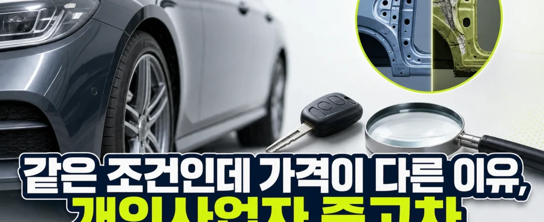 같은 조건인데 가격이 다른 이유, 개인사업자 중고차 시세와 사고차 비교법