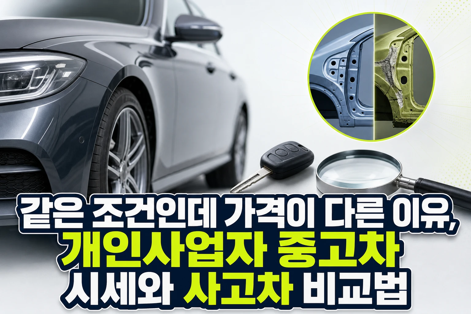 같은 조건인데 가격이 다른 이유, 개인사업자 중고차 시세와 사고차 비교법