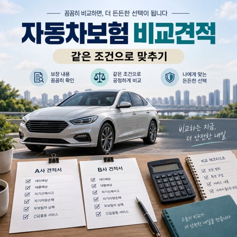 자동차보험 비교견적 전에 같은 조건 확인